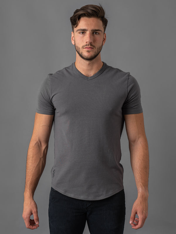 Grey Pinestripe Cuello V